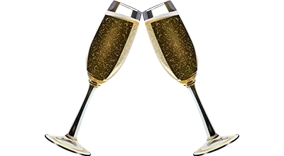 Two champagne glasses