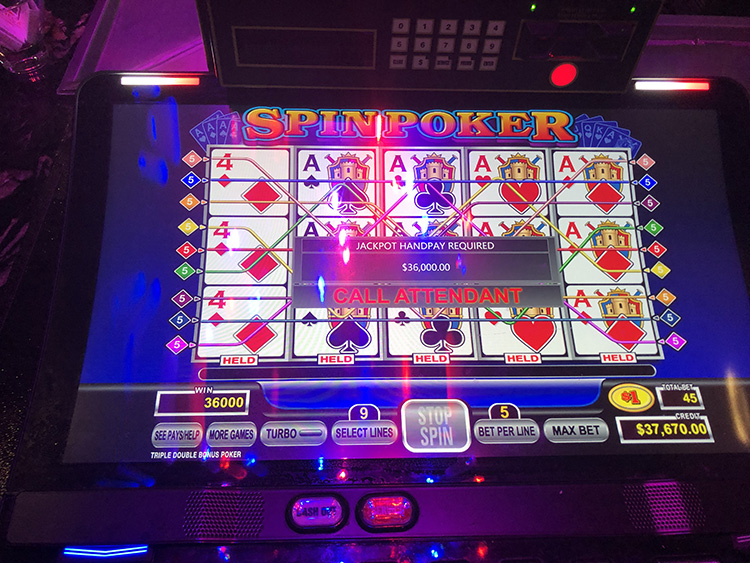 $36,000 on Spin Poker on November 12