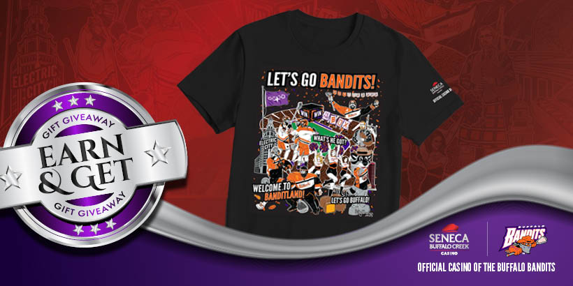 Earn & Get: Buffalo Bandits Mural T-Shirt at Seneca Buffalo Creek