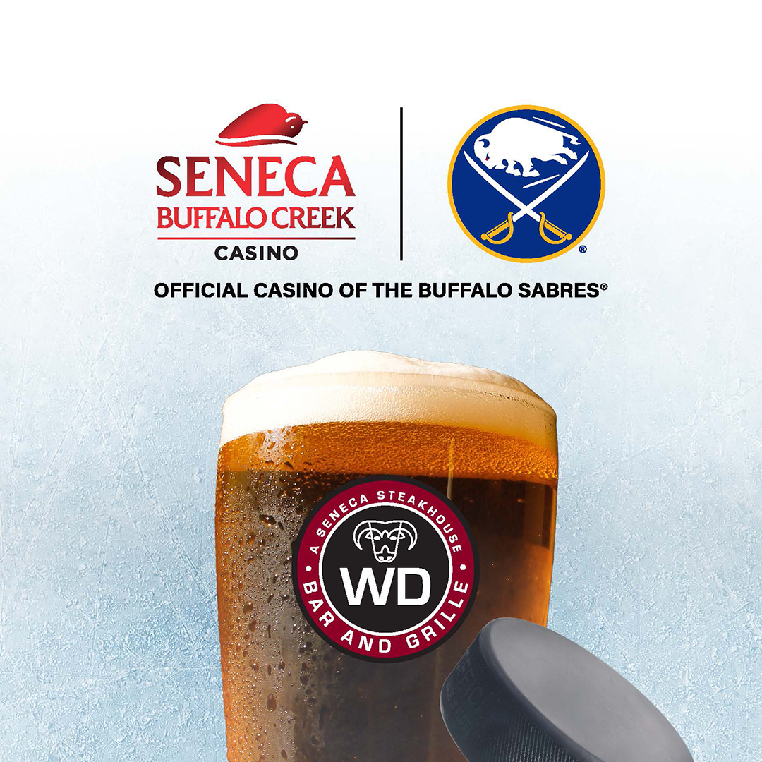Buffalo Sabres Home Game Dinner at WD Bar & Grille at Seneca Buffalo Creek Casino!