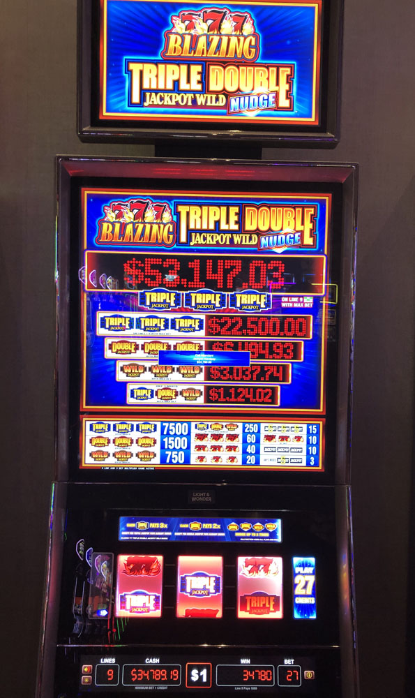 $34,780 on Blazing Triple Double Jackpot Wild Nudge on October 9