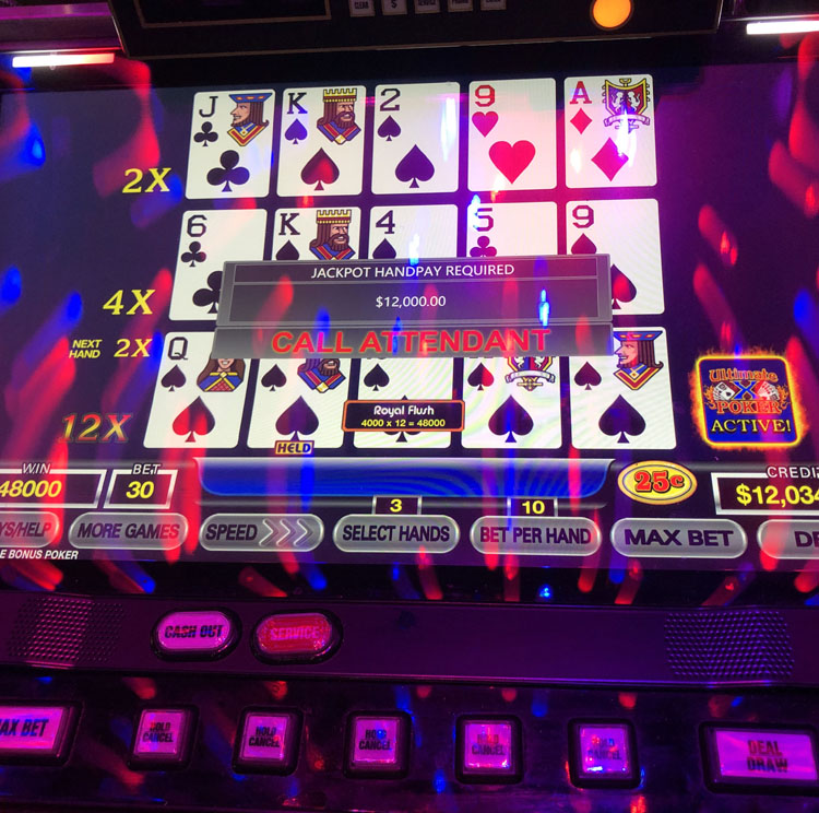 $12,000 on Triple Double Bonus Poker on November 7