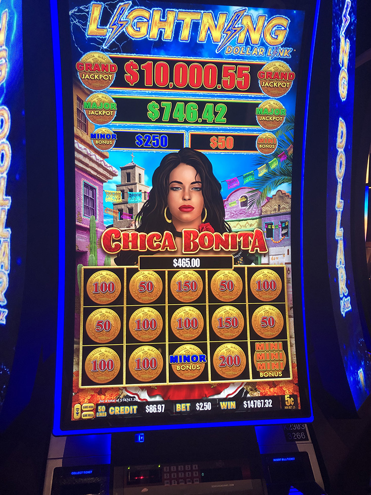 $14,768 on Lightning Dollar Link Chica Bonita on November 27