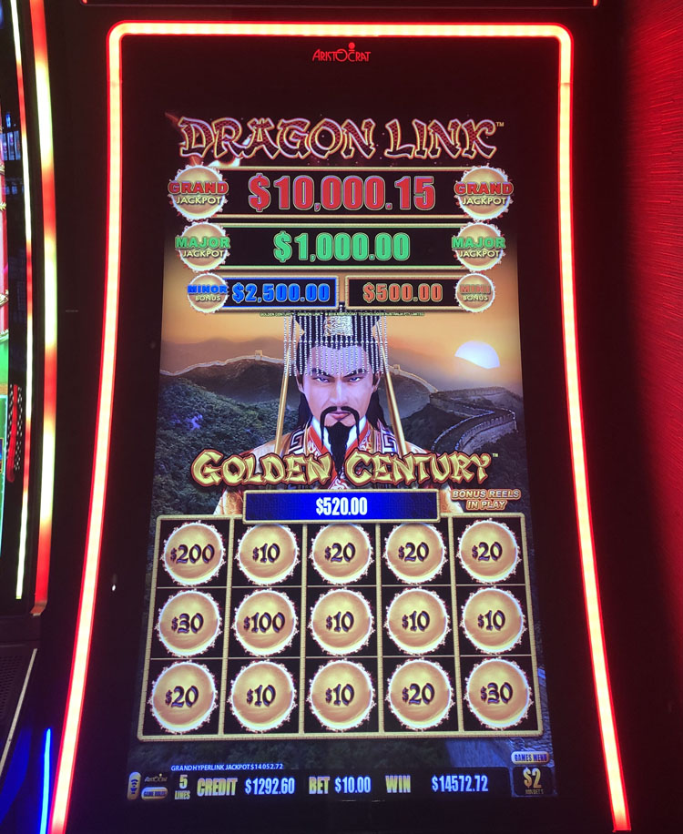 $14,573 on Dragon Link Golden Century on October 2