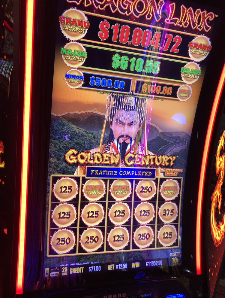 $11,953 on Dragon Link Golden Century on October 4